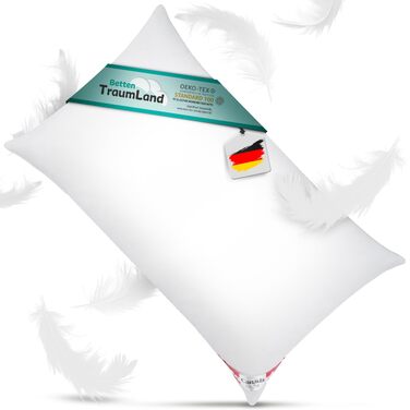 Подушка з канадського пуху, надзвичайно м&39яка, напівбілий канадський сільський пух, 40x80 см, щільність наповнювача 350 г, плоска подушка