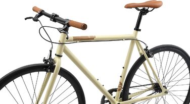 Велосипед BIKESTAR Singlespeed 700C 28 дюймів, міський, з фіксованою рамою Шосейний велосипед з рамою 53 см, ретро, вінтажний, чоловічий/жіночий Безризиковий тест, бежевий та коричневий