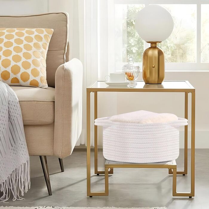 Кошик для зберігання OUTBROS, кошик-органайзер, плетений кошик, декоративна плетена коробка для зберігання, багатоцільовий контейнер-органайзер, що штабелюється, білий, 3 шт., білий, розмір L