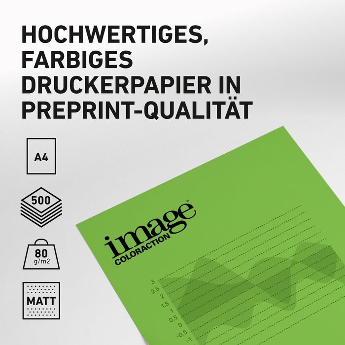 Кольоровий папір для копіювання - DIN A4 210 x 297 мм, 80 г/м - кольоровий папір для копіювальних апаратів без деревини - 500 аркушів - травнево-зелений