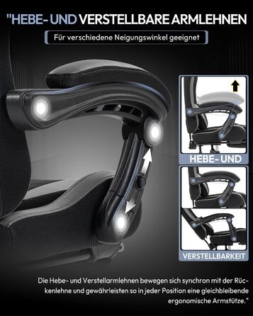 Ігрове крісло Nexthra, офісне крісло, ігрове крісло з регульованими по висоті підлокітниками, ергономічне ігрове крісло з підставкою для ніг, м&39яке ігрове крісло, кут нахилу 150, до 180 кг, чорне, регульоване