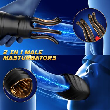 Мастурбатор DVG для чоловіків, чорний, з функцією оральної стимуляції, язичком, 10 режимів вібрації