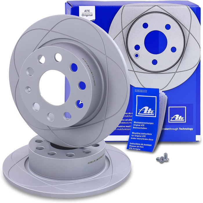 Комплект задніх гальмівних дисків ATE PowerDisc (2 шт.), вентильовані, Ø253 мм