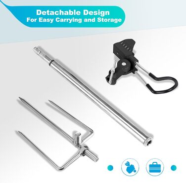 Тримач для вудки, багатофункціональний тримач для вудки з нержавіючої сталі, регульований на 360 та знімний, зручний для перенесення, подарунок для чоловіків, День батька, день народження (2 шт.)