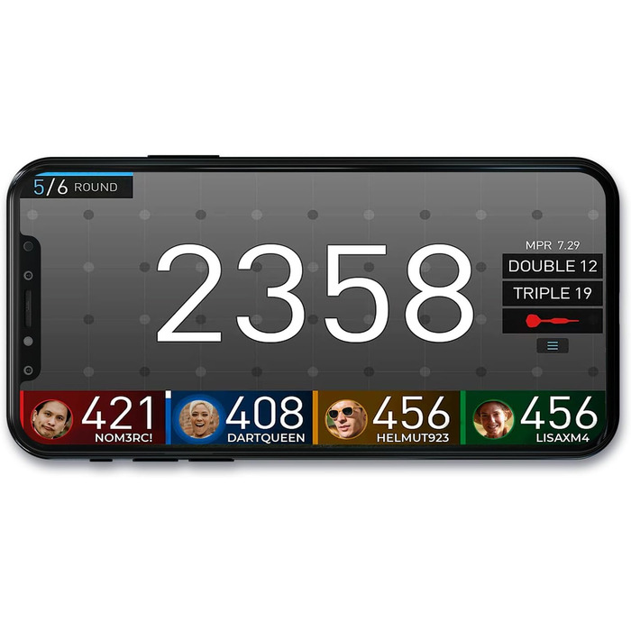 Розумний дартс Kings Dart Dartworld C1 Онлайн-режими гри - Турніри по всьому світу Керування за допомогою застосунку Bluetooth 4.0 Чорний, багатоколірний