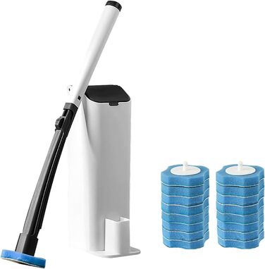 Набір одноразових щіток для туалету AnMelon з настінним кріпленням - Одноразова система очищення туалету з 16 змінними насадками д