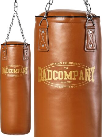 Боксерська груша Bad Company Retro з міцним сталевим ланцюгом Боксерська груша зі штучної шкіри З наповнювачем/Не наповнювачем 80/100/120/150/180 x 35 см - Коричнева 80 x 35 см без наповнювача