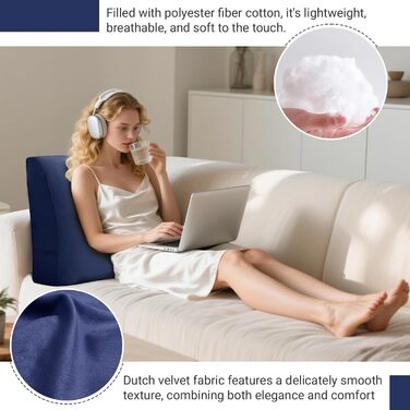 Подушка для дивана 601350 см М&39яка подушка для спинки зі знімним чохлом Зручні подушки для дивана та кушетки Декоративна подушка для спинки вітальні, синя, 601350 см