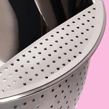 Рис з нержавіючої сталі (баклажани) Миска для миття - Друшляк для миття рису та овочів - З нековзною силіконовою ніжкою