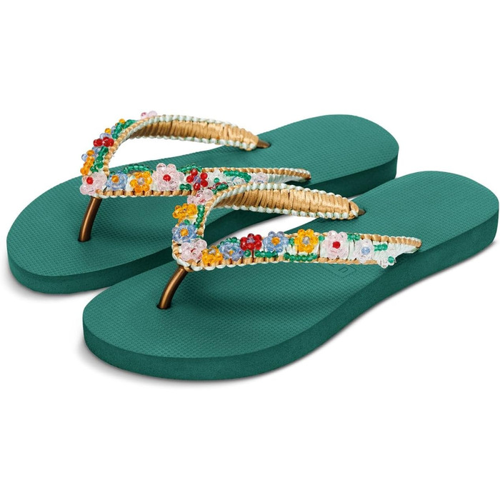 Узурій Макраме Дейзі Жіноча Стрінги Ручна робота 39/40 ЄС Темно-зелений