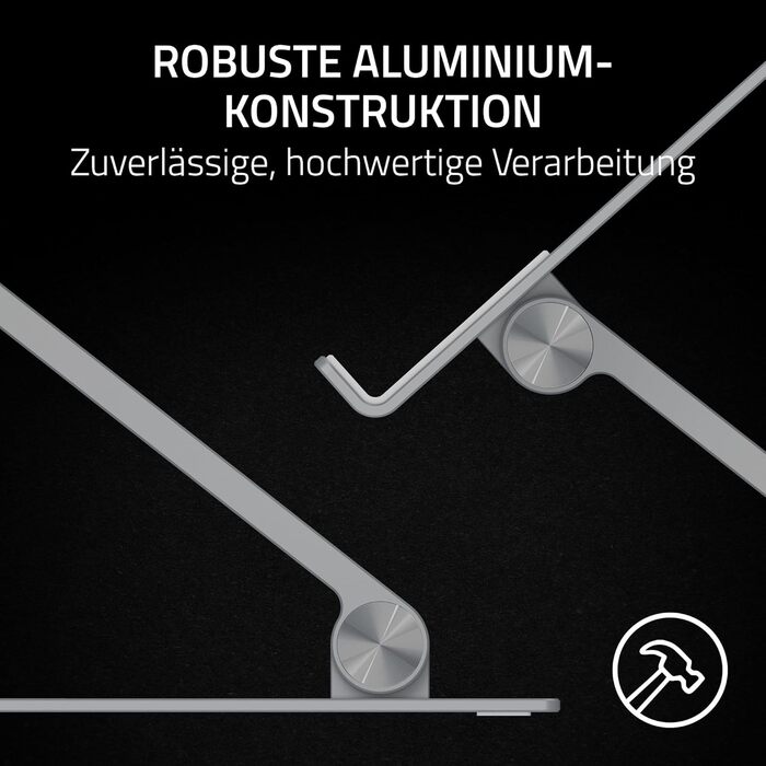 Підставка для ноутбука Razer - Регульована алюмінієва підставка для ноутбуків до 18 дюймів (регулювання висоти та нахилу, міцна конструкція, вентильований дизайн) Mercury - Біла