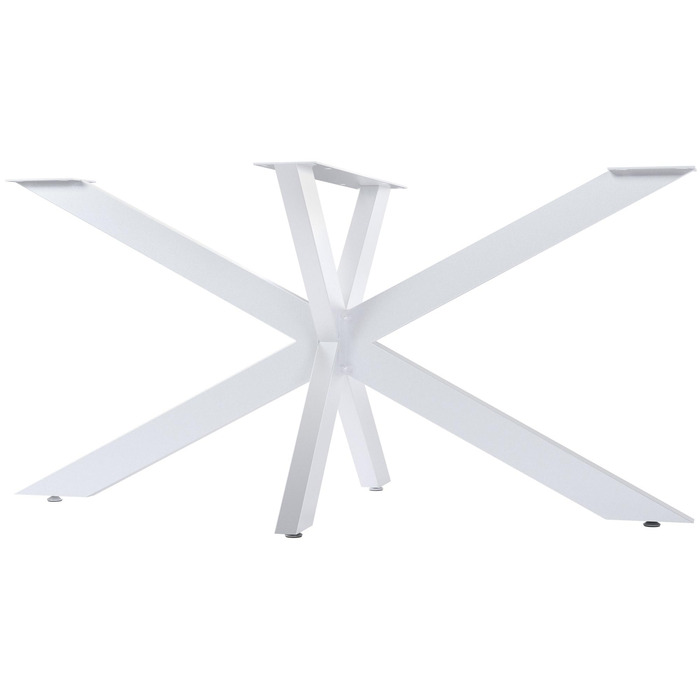 Ніжки для столу CLP Hardwick I Полозки для саморобних столів висотою 71 см I Каркас столу у формі зірки виготовлений зі сталі з порошковим покриттям, колір білий, розмір 150x78x71 см
