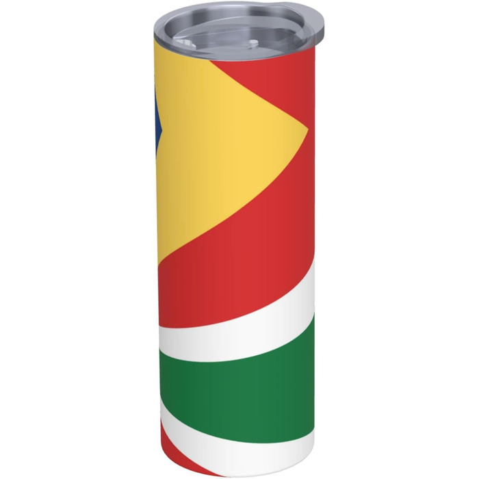 Кухоль з прямою трубочкою, дизайн прапор Сейшельських островів, друкований, дорожній кухоль, підходить для кемпінгу, офісу та дому, 590 мл