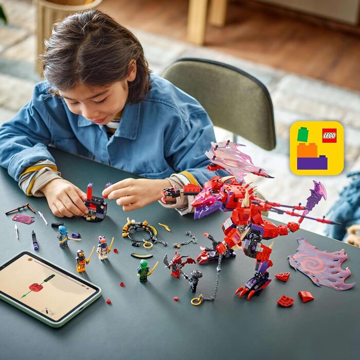 Хаос Дракон Громокіл - Дитяча іграшка - Поворотна фігурка з 6 мініфігурками (Ллойд, Нья, Арін та Сора) - Різдвяний подарунок для хлопчиків та дівчаток віком від 8 років - 71832