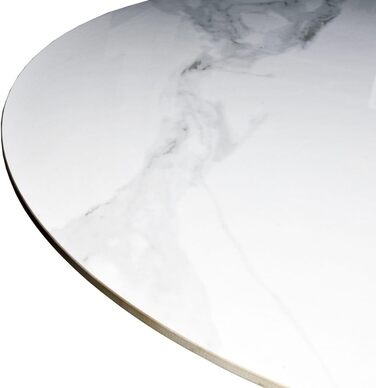 Обідній стіл WEBER INDUSTRIES ISA, круглий, з каменю, 4/5 осіб, діаметр 100 см, білий