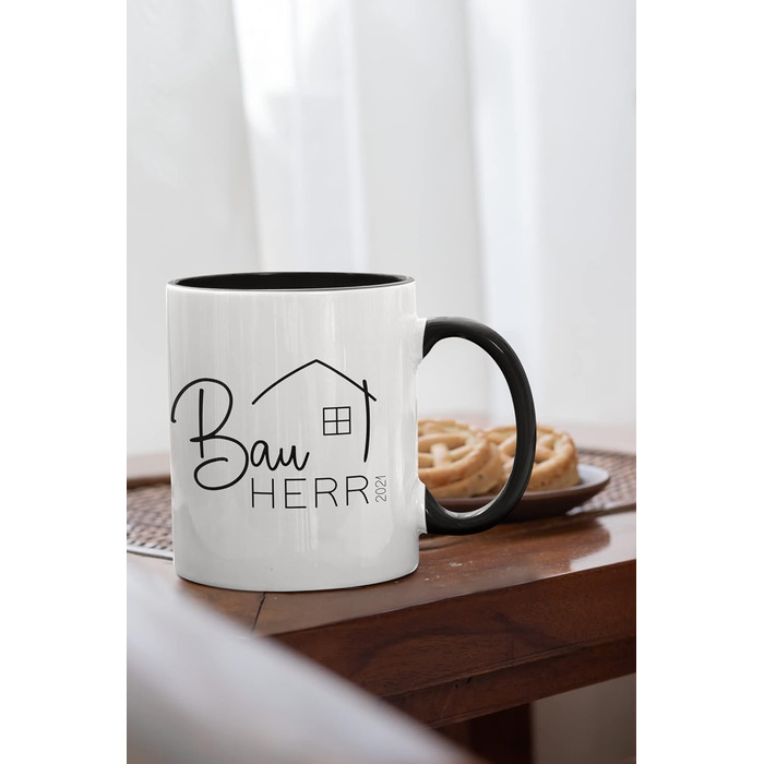 Кухоль для домовласників 2025, 2026, власний будинок, церемонія завершення будівництва, вселення, будівельний майданчик, день народження, будинок мрії, будівництво будинку, новий дім, ідея подарунка, подарунок для чоловіків, жінок (Чоловік, синій) (Дизайн