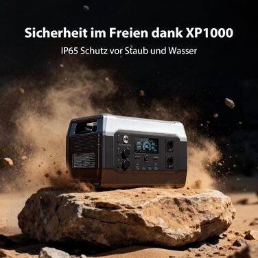 Портативна електростанція XP1000 1024 Втгод, сонячний генератор з акумулятором LiFePO4, вихід 1800 Вт змінного струму/100 Вт USB-C, швидка зарядка від 0 до 80 за 60 хвилин, аварійний генератор живлення для кемпінгу, дому, автофургонів та надзвичайних ситу