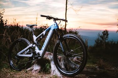 Гірський електровелосипед для дорослих Muret Trail Full Suspension E-Fully, сірий/синій 48