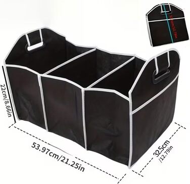 Органайзер для багажника, універсальна складана сумка для зберігання, автомобільний вантажний органайзер з 3 відділеннями, портативне рішення для зберігання речей в авто для позашляховиків, пікапів, фургонів, седанів, аксесуари для автомобілів
