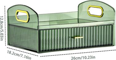 Органайзер для макіяжу Wedhapy з висувними ящиками Штабельований органайзер для догляду за шкірою Органайзер для макіяжу з широким відкриванням стільниці з портативною ручкою Органайзер для макіяжу для дівчат зелений