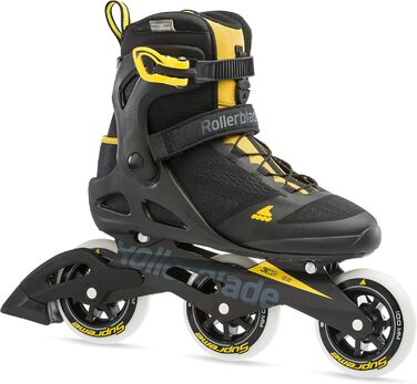Роликові ковзани Macroblade 100 3WD чоловічі фітнес, чорно-шафраново-жовті, Performance Inline Skates 9 BLACK/SAFFRON YELLOW