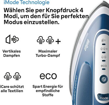 Парова прасувальна станція Braun CareStyle Compact Pro IS 2565 BL - парова праска з підошвою FreeGlide 3D, вертикальна подача пари