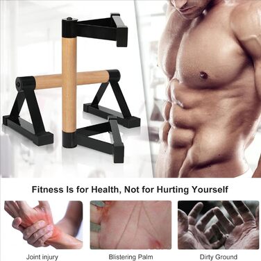 Паралельні тренажери для калістеніки, з міцною сталевою рамою та нековзною конструкцією інверсійної перекладини, підходять для фітнес-вправ без обладнання та вправ на підлозі в домашньому спортзалі, вантажопідйомність до 150 кг, чорні