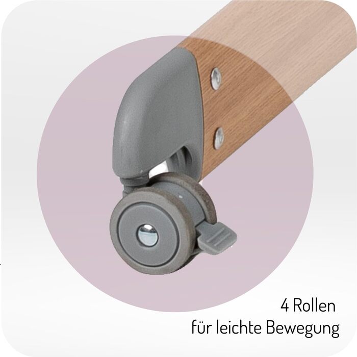 Дитяче ліжечко Momi SMART Bed 4-в-1 до 15 кг, приліжкове ліжечко для немовлят з матрацом, регульована висота, сірого кольору, одномісне