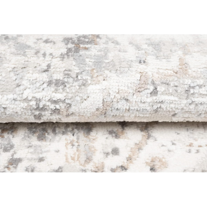 Килим з коротким ворсом Vintage Кремовий Білий Сірий Темно-сірий Дизайн рамки Використано Ефект Розмитий Розмитий Вітальня Спальня