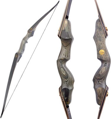 Рекурсивний лук MILAEM 60" (152 см), 30–60 фунтів, праворукий, дерев’яна рукоятка