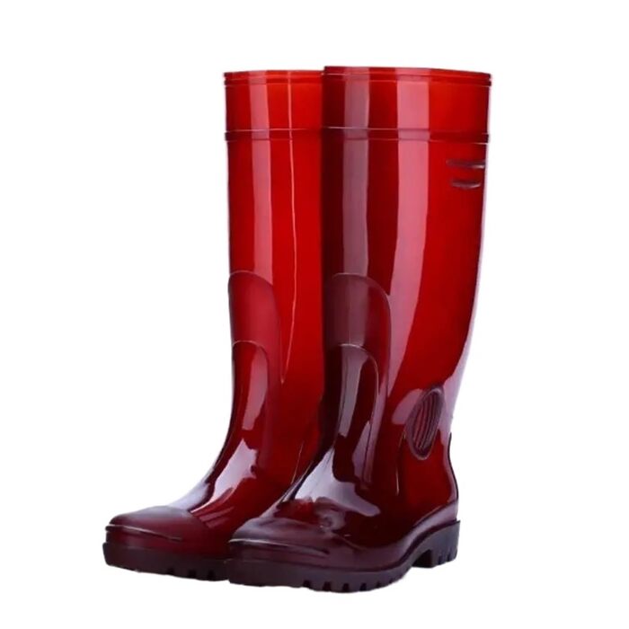 Чоловічі високі гумові чоботи, робочі гумові чоботи, водонепроникне водне взуття з ПВХ, гумові чоботи, нековзні гумові чоботи до коліна, чоловічі гумові калоші, водонепроникні, червоні, EU 40