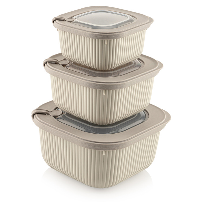 Набір контейнерів  0,6/1,1/1,8 Line Box Bej Idea Home