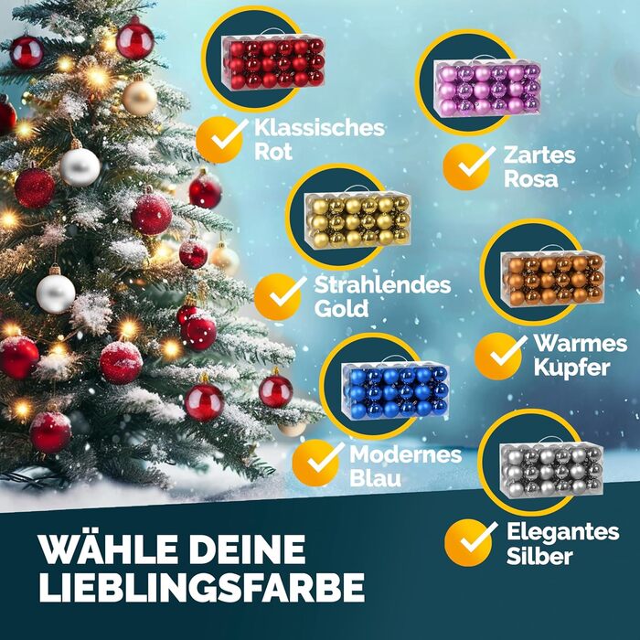 Різдвяні кульки 54 шт золоті Deuba