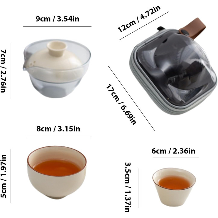 Набір для чаю в дорогу керамічний сервіз з рушником для подорожей Керамічний чайний сервіз Набір для пікніка, походів та кемпінгу Подарунок