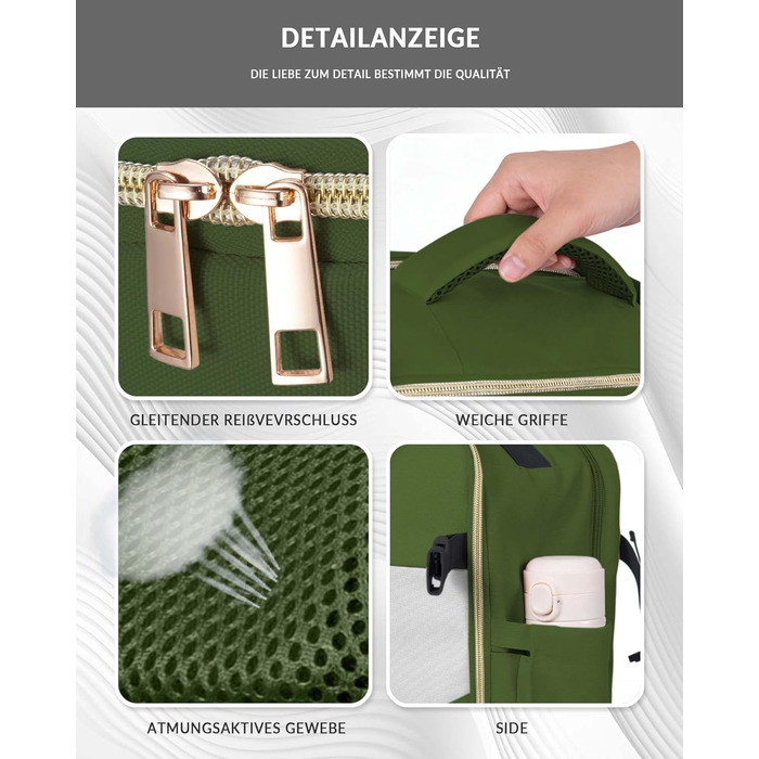 Ручна поклажа Ryanair 40x20x25, сумка для ноутбука 14 дюймів, ручна поклажа 20 л, дорожній рюкзак, бізнес, альпінізм, зелено-кремово-білий