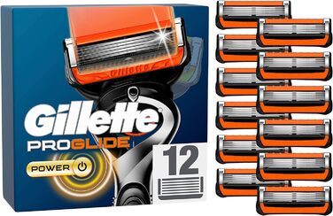 Леза для бритви Gillette ProGlide Power, 12 змінних лез для вологих бритв чоловіків з 5-стороннім лезом