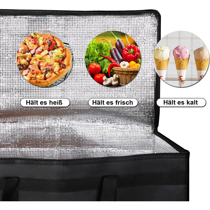 Сумка-холодильник musbus багаторазового використання, ізольована, ідеально підходить для покупок продуктів (чорна) Термосумка-холодильник Термосумка-холодильник 1 розмір 57 см x 35,5 см x 38 см Чорний 1