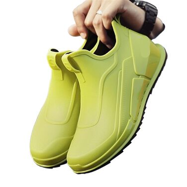 Чоловіче гумове взуття, чоловічі гумові чоботи, водонепроникне взуття, кухонне гумове взуття, бахіли, взуття для автомийки, зелене, розмір 39 EU