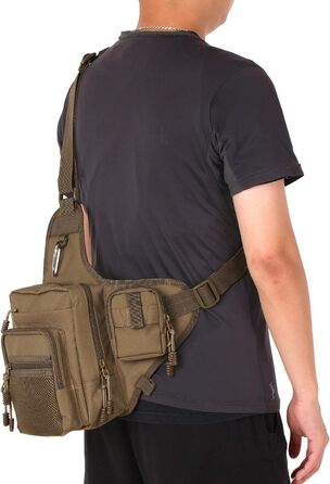 Рибальська сумка Lixada з відділеннями, багатофункціональна, водонепроникна, 32 x 39 x 12 см хакі