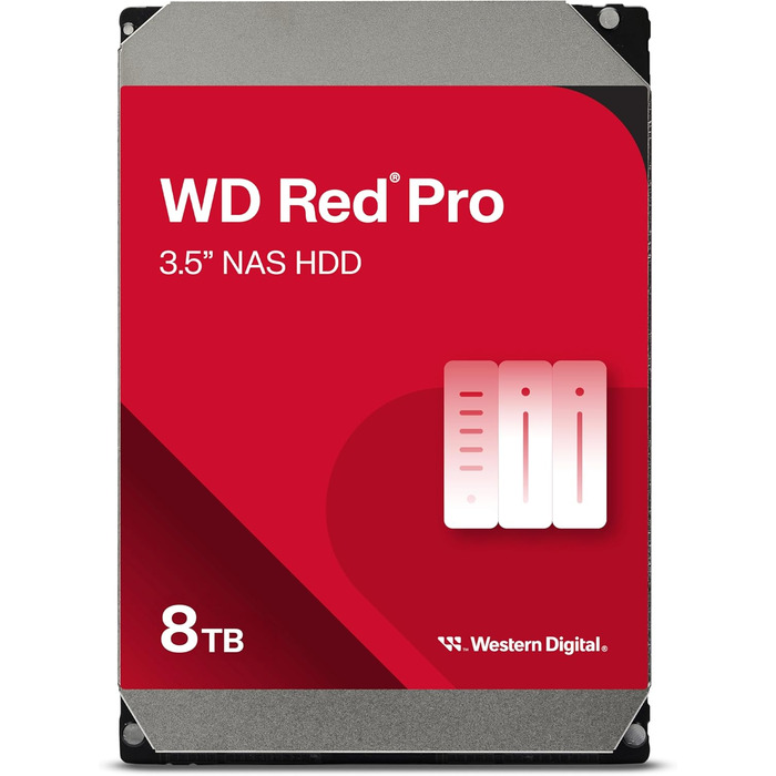 Внутрішній жорсткий диск WD Red Pro 8TB NAS 3.5" клас 7200 об/хв, SATA 6 Гбіт/с, CMR, 256 МБ кешу, версія 2025, 8 ТБ