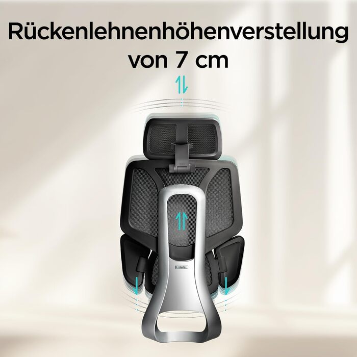 Ергономічне офісне крісло Hbada E3 Air з 3-зонною динамічною поперековою підтримкою, робоче крісло з 3D-регульованим підголівником, 3D-регульованими підлокітниками, чорне E3 Air