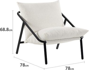 Крісло-шезлонг Zinus Ada, букле, металевий каркас з подушками з подрібненого пінопласту