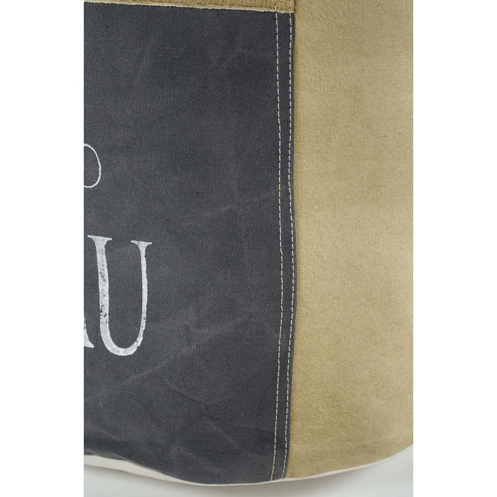 Круглий пуф/табурет Kobolo - Chateau - з полотна - з аплікаціями