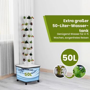 Із гідратаційним насосом, адаптером, сітчастими горщиками. Система безґрунтового вирощування трав, фруктів і овочів (8 ярусів), 6/8 Tiers Hydroponic Grow Kit System Aquaponics Grow System