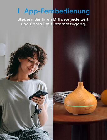 Ароматичний дифузор Meross працює з Apple HomeKit, Alexa та Google Home, розумний ультразвуковий зволожувач повітря з ефірними олі