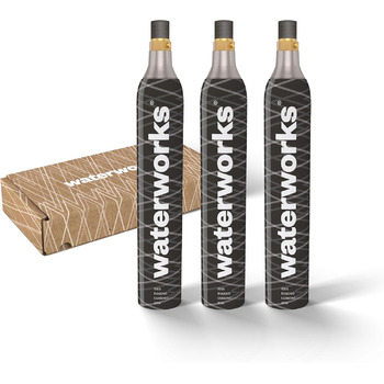 Водопровідна чорна 3 x CO2 циліндр I підходить для виробників газованої води Aarke, Grohe Blue і Brita I для заповнення до 60 л