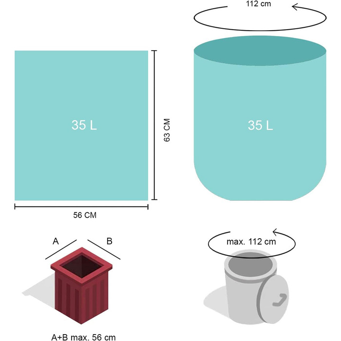 Компостовані пакети для сміття об&39ємом 35 літрів, 100 шт. Компостовані, біорозкладні пакети для сміття, виготовлені з рослинних матеріалів, сертифіковані та перевірені за стандартом DIN EN 13432, стійкі до розривів та водонепроникні.