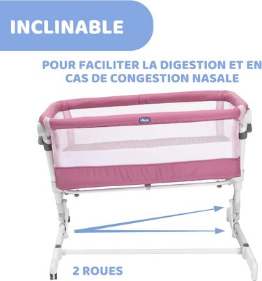 Дитяче ліжечко для новонароджених, Спільне ліжечко, Компактне закриття, Портативне, Складані засувки, Регульована висота, В комплекті матрац та дорожня сумка, Рожева орхідея, 2Me Pop Up