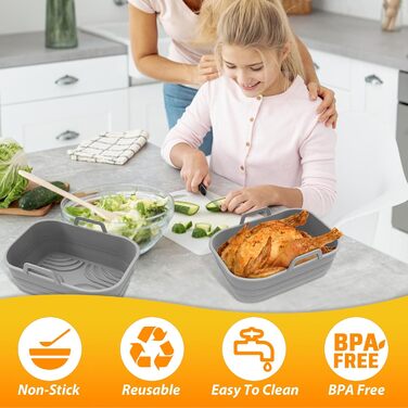 Аксесуари для фритюрниці Shulltji, аксесуари для фритюрниці Ninja AF400EU AF300EU Emerio Princess Innsky COSORI Tower 7.6L-9.5L, включаючи силіконову форму, решітку для гриля, форму для випічки тощо 9 шт.