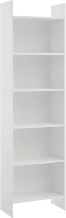 Книжкова полиця Hzuaneri, полиця, окремостояча полиця, офісна полиця, з 6 відділеннями, відкрита, для вітальні, кабінету, офісу, як роздільник кімнати, 24 x 48 x 170 см, біла 01103XBC Білий 24 x 48 x 170 см